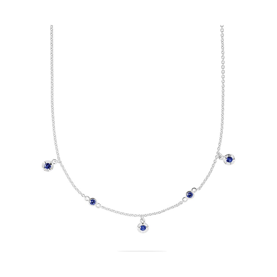 JETTE Kette SPARKLING , Saphir, Lab Grown, Damen, 925er Silber, recycelt, silber, Verschluss: Karabiner
