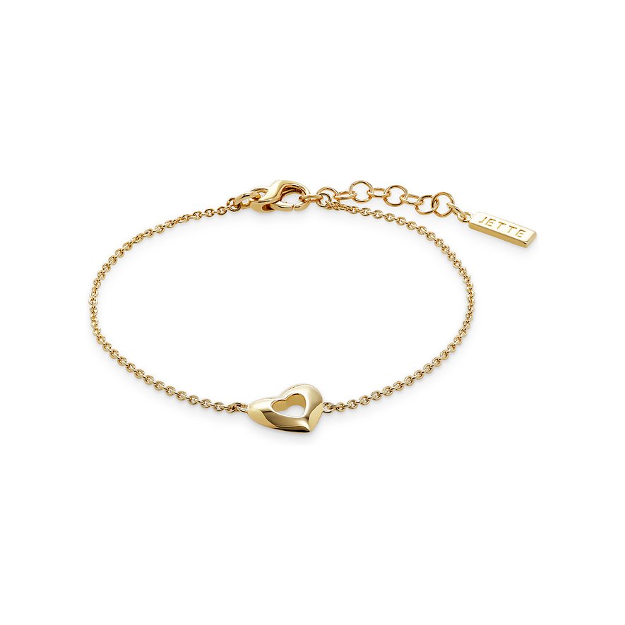 JETTE Armband DARLING, Damen, 925er Silber, recycelt, gelbgold, Verschluss: Karabiner
