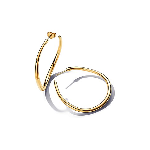 Pandora Creolen aus Metall in Goldfarben mit ovaler Form.