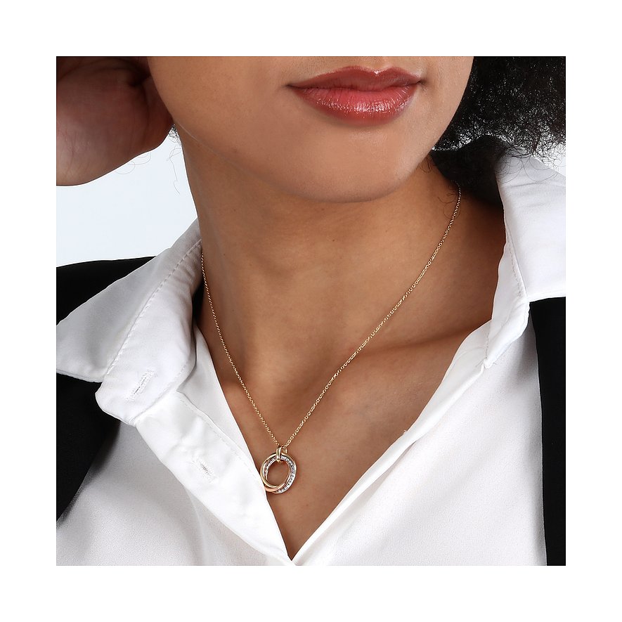 FAVS Kette aus 375 Gelb-, Weiß- und Roségold mit Zirkonia.