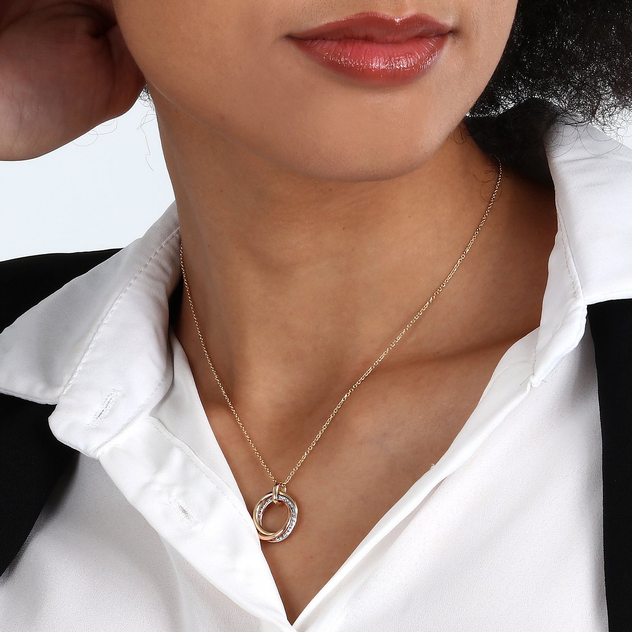 FAVS Kette aus 375 Gelb-, Weiß- und Roségold mit Zirkonia.