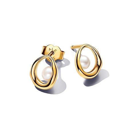 Pandora Ohrringe aus Metall mit Perle.