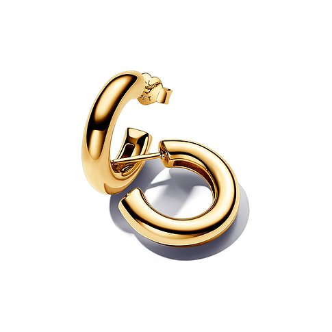 Pandora Ohrstecker aus Metall, goldfarben, mit polierter Oberfläche.
