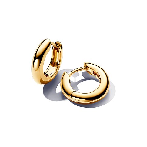 Pandora Creolen aus Metall, goldfarben, mit schlichtem Design.