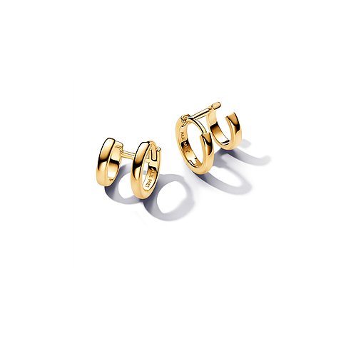 Pandora Creolen aus Metall, goldfarben, mit Doppelbügel-Design.