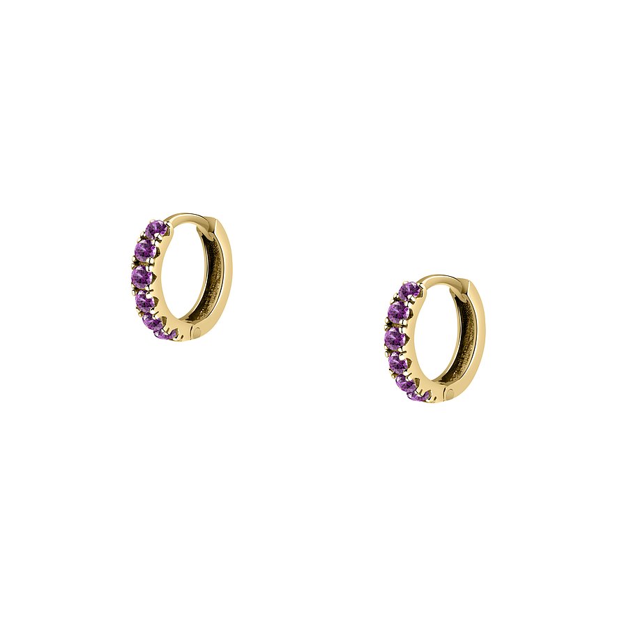 FAVS Creolen, Zirkonia, Damen, 375er Gelbgold, gelbgold