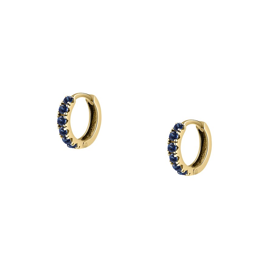 FAVS Creolen, Zirkonia, Damen, 375er Gelbgold, gelbgold