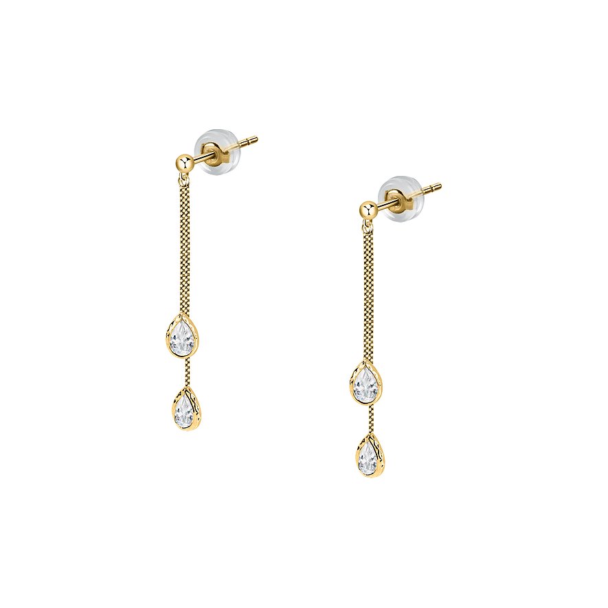 FAVS Ohrhänger, Zirkonia, Damen, 375er Gelbgold, gelbgold