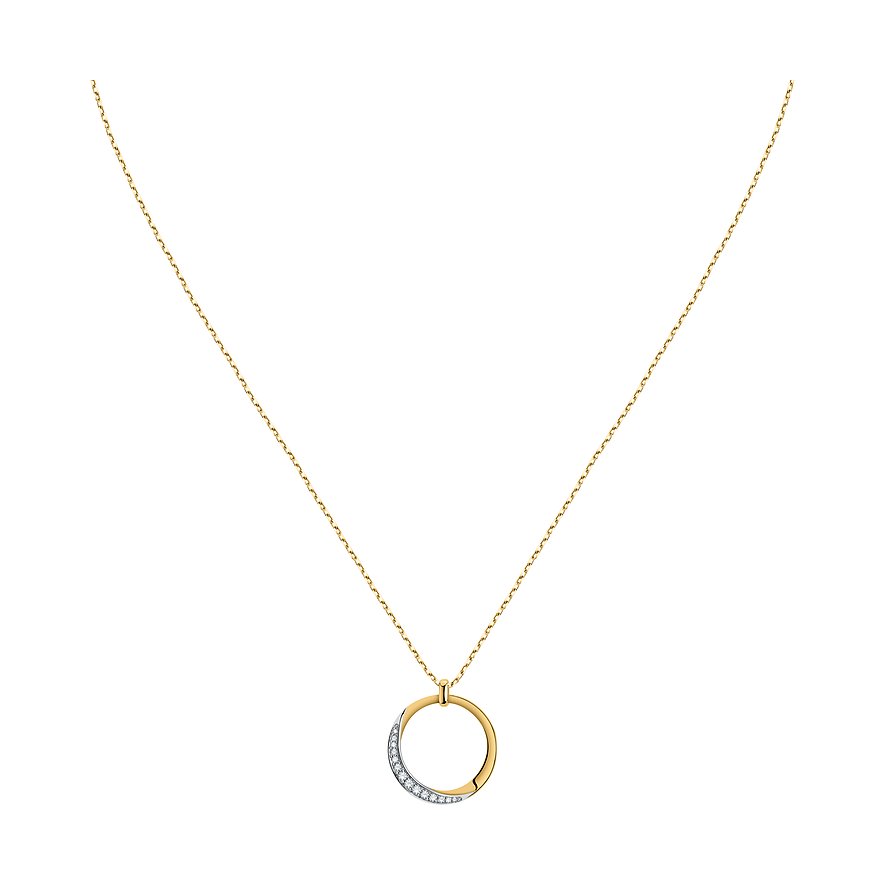 FAVS Kette, Zirkonia, Damen, 375er Gelbgold, gelbgold