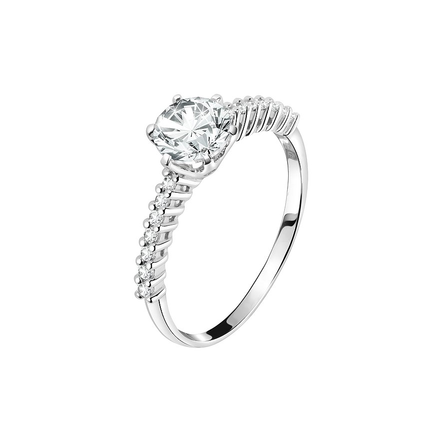 FAVS Damenring, Zirkonia, Damen, 375er Weißgold, weißgold, Größe: 52