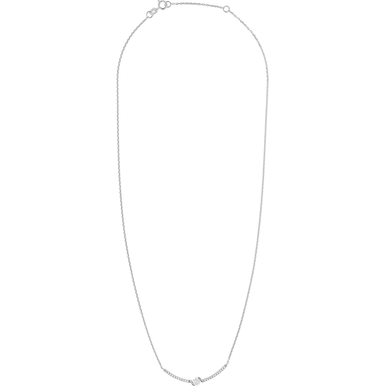 FAVS Halsschmuck aus 375 Weißgold mit Zirkonia.