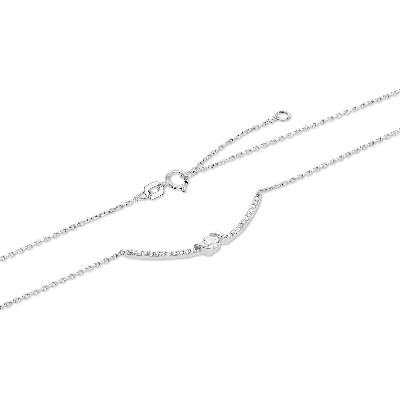 FAVS Halsschmuck aus 375 Weißgold mit Zirkonia.