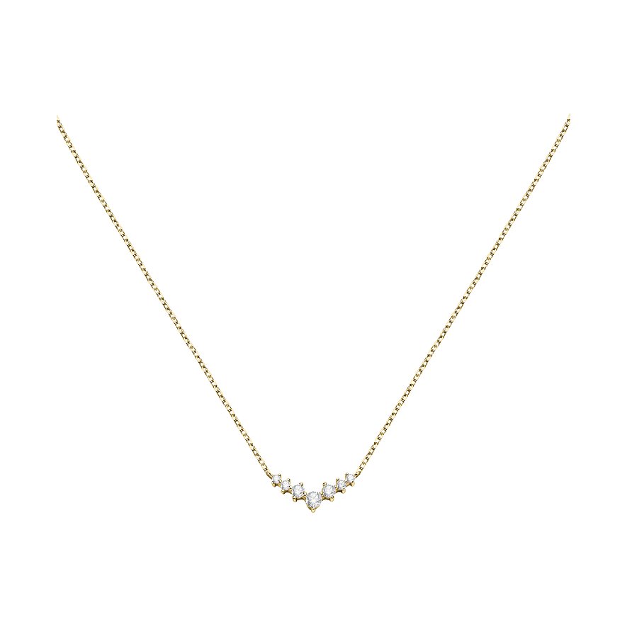 FAVS Kette, Zirkonia, Damen, 375er Gelbgold, gelbgold