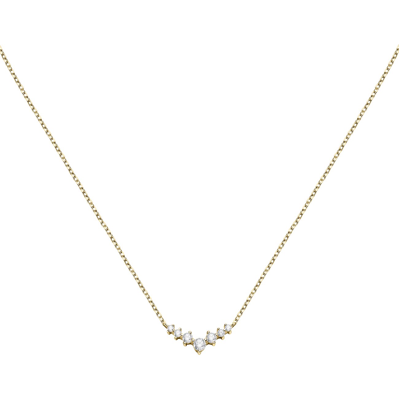 Collier FAVS en or jaune 375 avec zircone cubique.