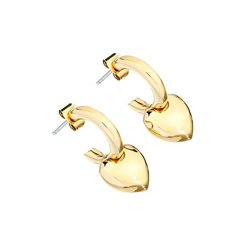 Chiara Ferragni Ohrringe aus Messing mit Herz-Anhänger.