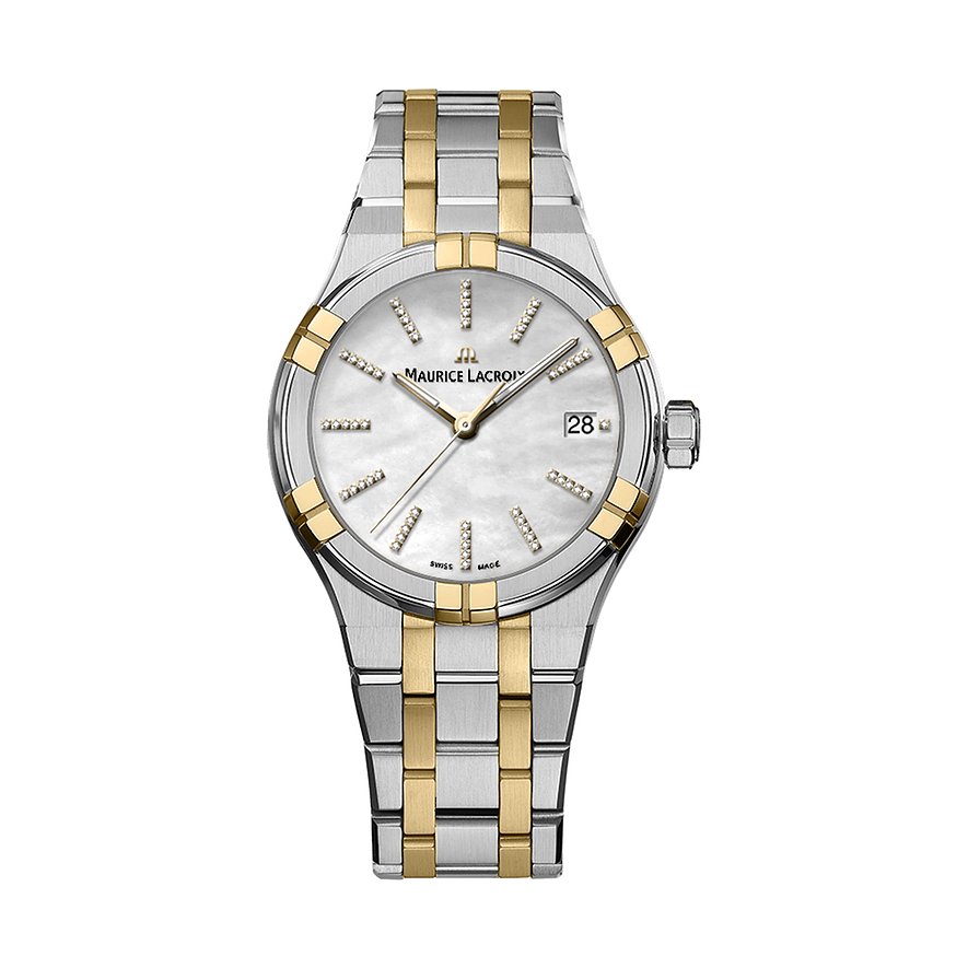 Maurice Lacroix Damenuhr Aikon Quartz AI1106-PVY13-170-1, Damen, Edelstahl, Armband: Edelstahl, Quarz, analog