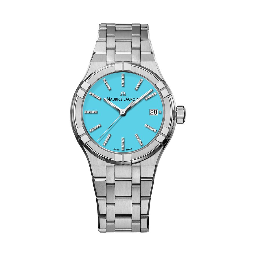 Maurice Lacroix Damenuhr Aikon Quartz AI1106-SS002-450-1, Damen, Edelstahl, Armband: Edelstahl, Quarz, analog