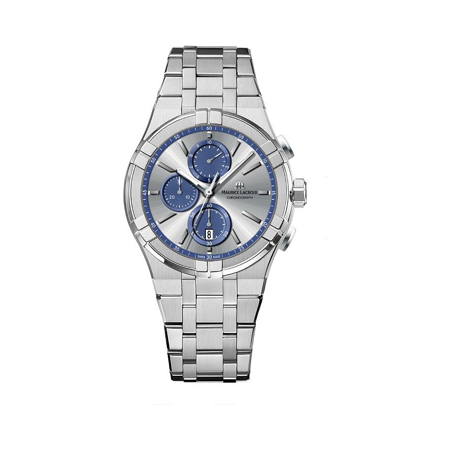 Maurice Lacroix Chronograph Aikon Quartz AI1118-SS002-230-1, Unisex, Edelstahl, Armband: Edelstahl, Quarz, analog