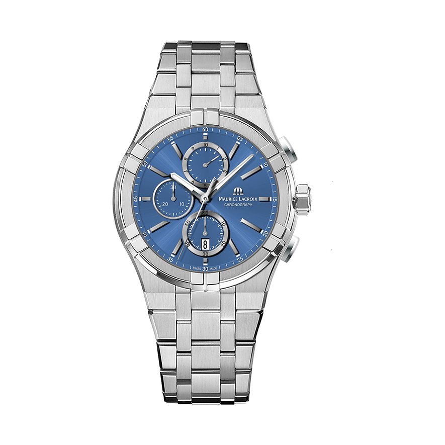 Maurice Lacroix Chronograph Aikon Quartz AI1118-SS002-430-1, Unisex, Edelstahl, Armband: Edelstahl, Quarz, analog