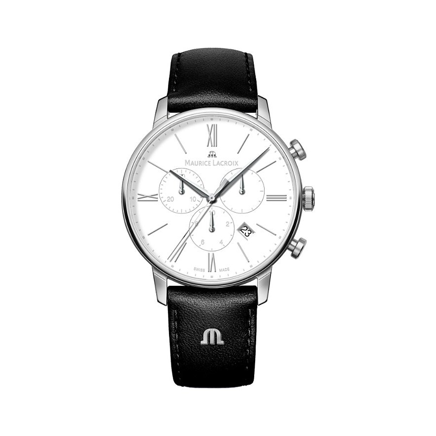 Maurice Lacroix Chronograph Eliros EL1098-SS001-110-2, Unisex, Edelstahl, Armband: Kalbleder, Quarz, analog