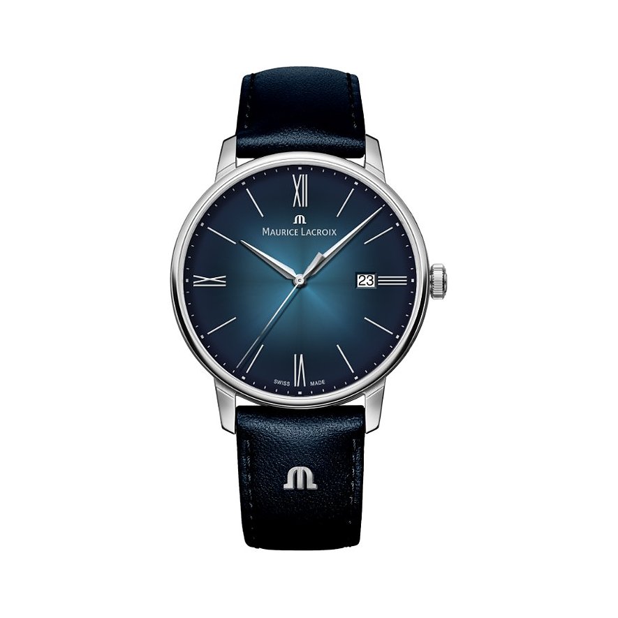 Maurice Lacroix Unisexuhr Eliros EL1118-SS001-410-4, Unisex, Edelstahl, Armband: Kalbleder, Quarz, analog