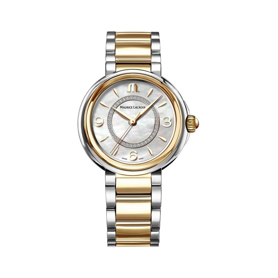Maurice Lacroix Damenuhr Fiaba Quarz FA1104-SSY13-B20-1, Damen, Edelstahl, Armband: Edelstahl, Quarz, analog