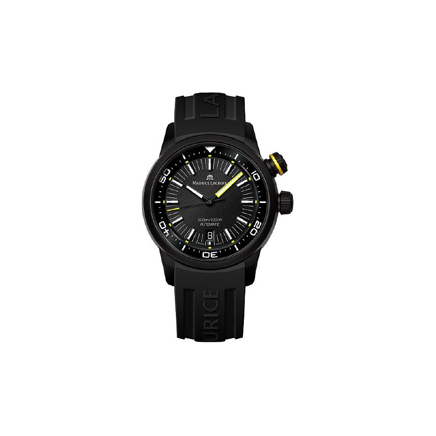 Maurice Lacroix Herrenuhr Pontos Diver PT6248-DLB00-330-2, Herren, Armband: Kautschuk, Automatik, analog