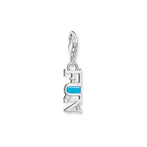 Thomas Sabo Anhänger aus 925er Silber mit Zirkonia und türkiser Emaille.