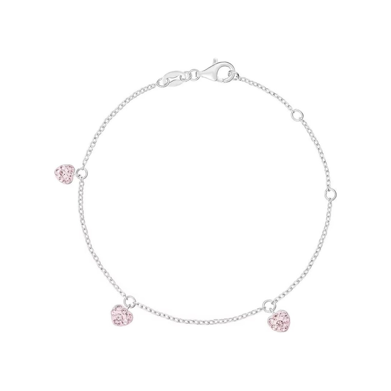 FAVS Armband aus 925er Silber mit rosa Zirkonia in Herzform.