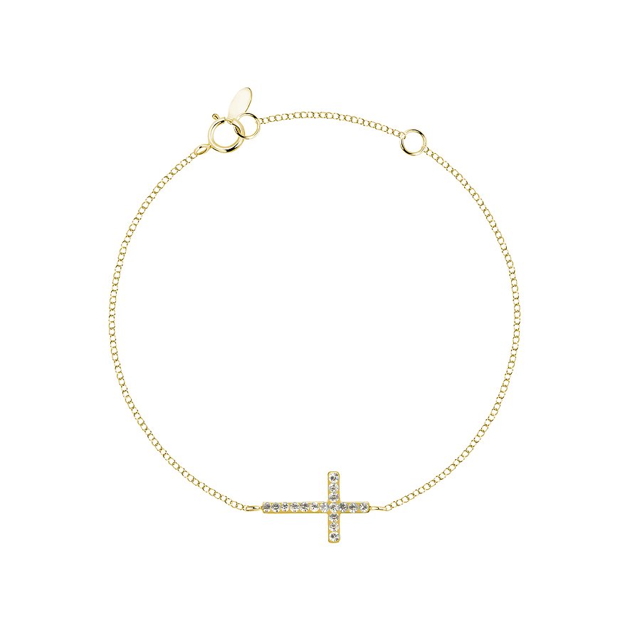 FAVS Armband, Zirkonia, Damen, 925er Silber, gold