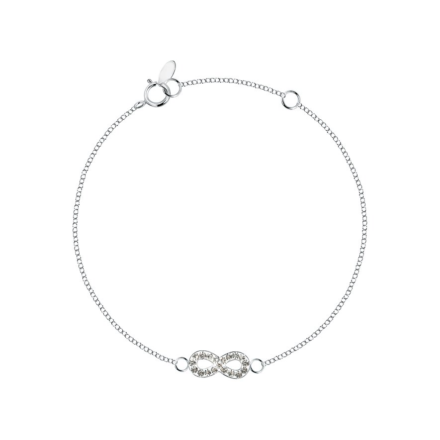 FAVS Armband, Infinity, Zirkonia, Damen, 925er Silber, silber, Verschluss: Federring