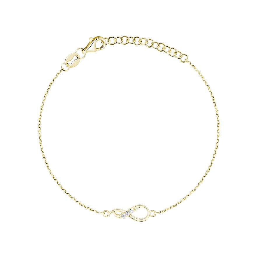 FAVS Armband, Zirkonia, Damen, 925er Silber, gold