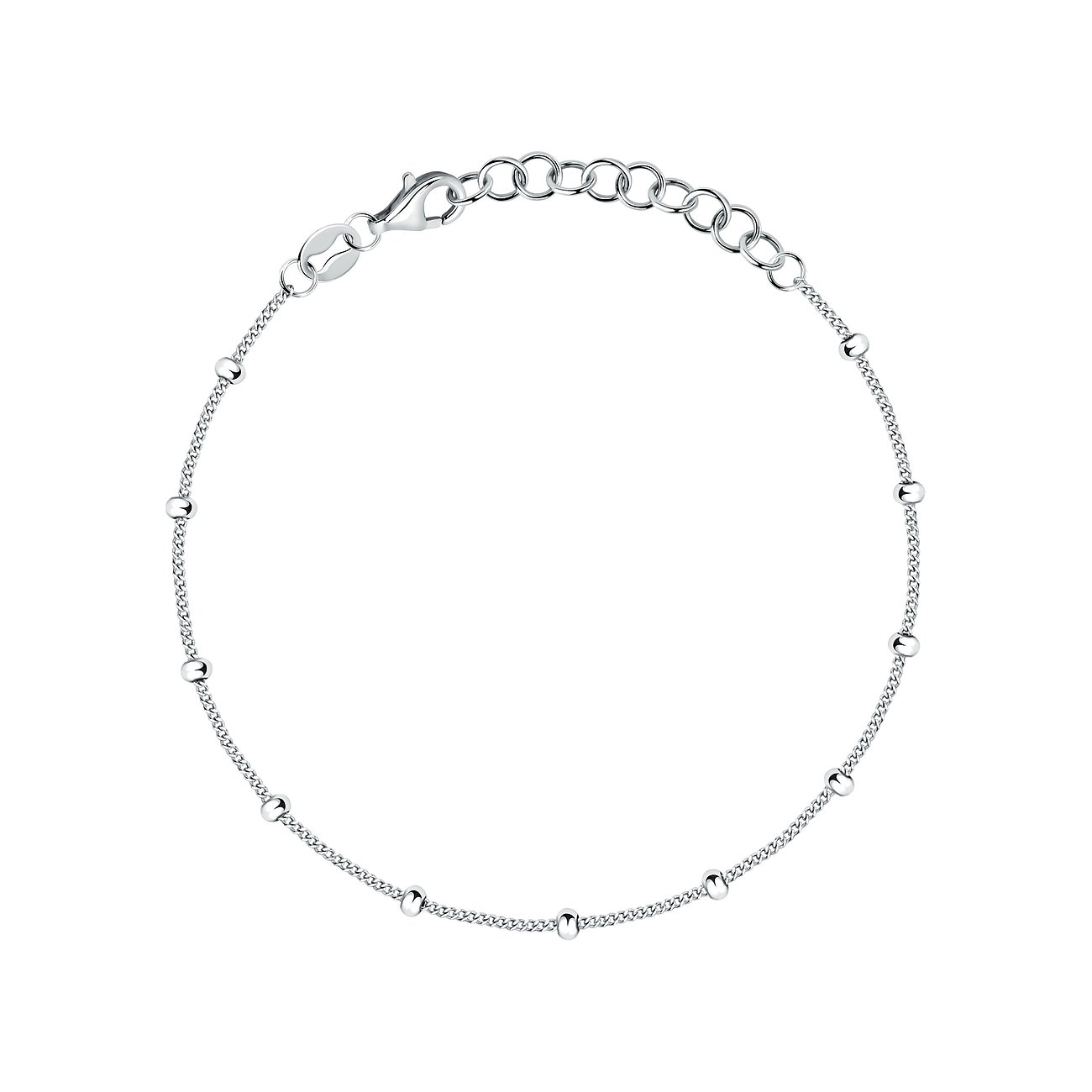 FAVS fotlänk i 925 silver med kulor och karbinhake.