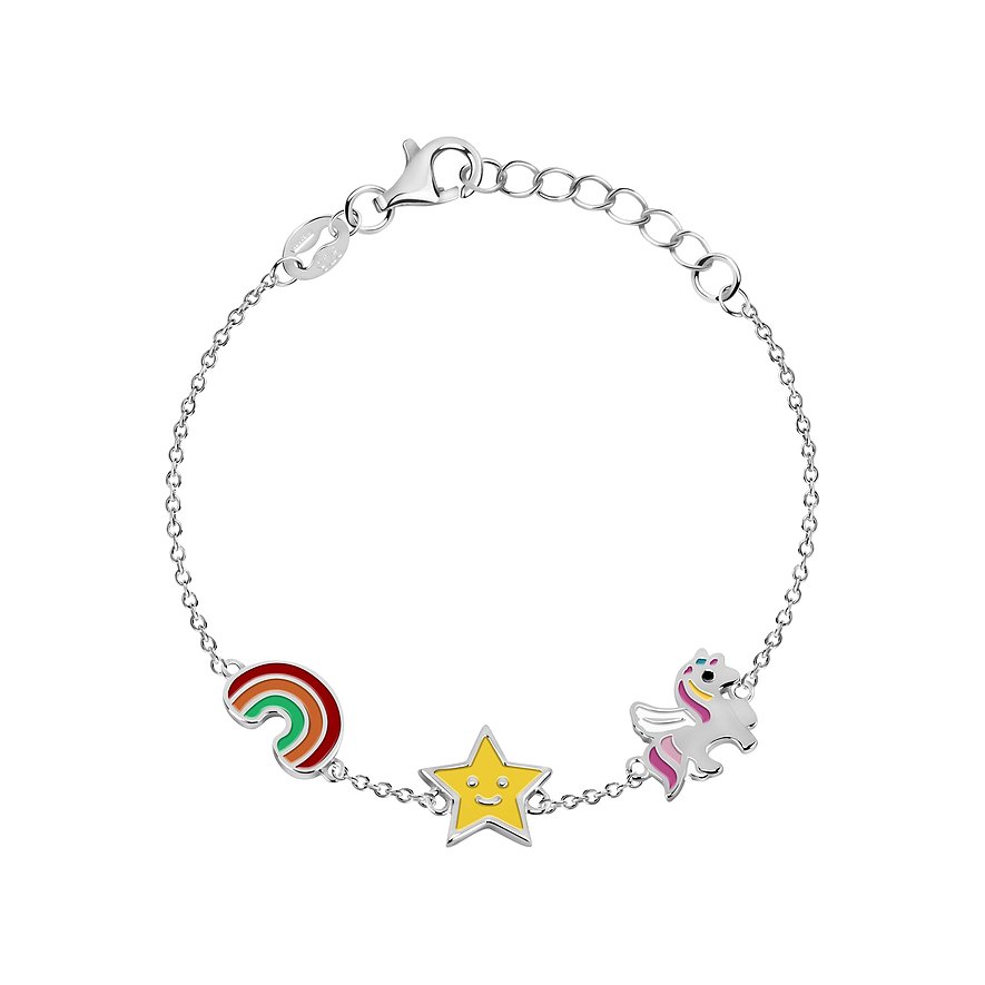 FAVS Armband, Mädchen, 925er Silber, Emaille, silber, Verschluss: Karabiner