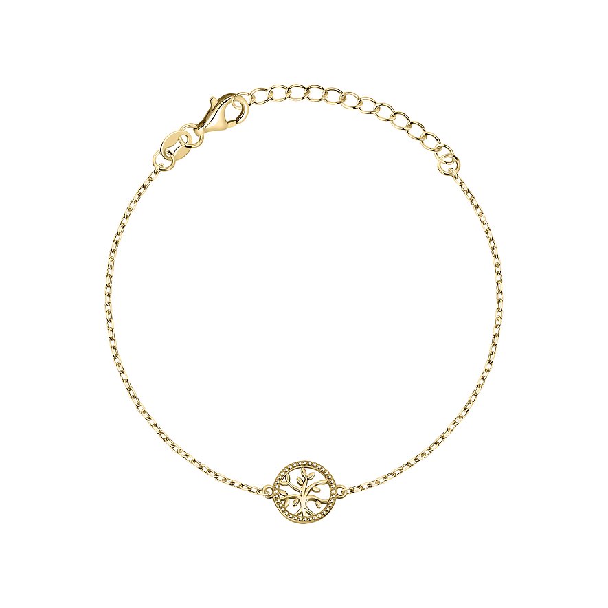 FAVS Armband, Damen, 925er Silber, gelbgold, Verschluss: Karabiner