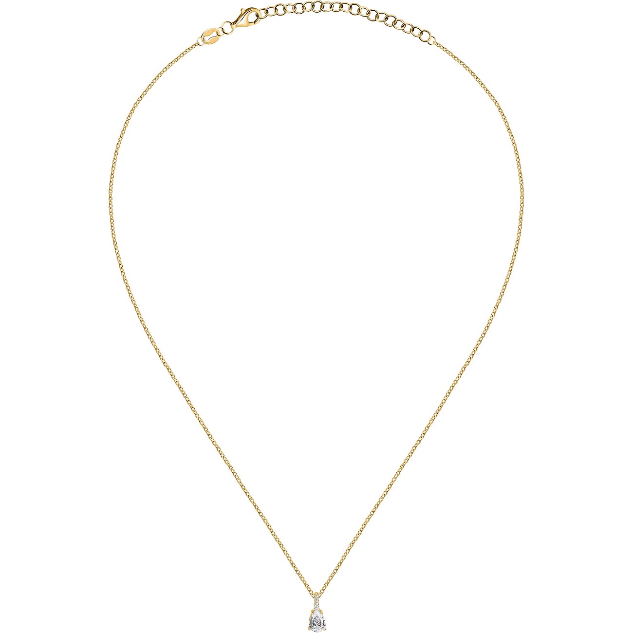 Collana FAVS in argento Sterling 925 con ciondolo in zircone e chiusura a moschettone.