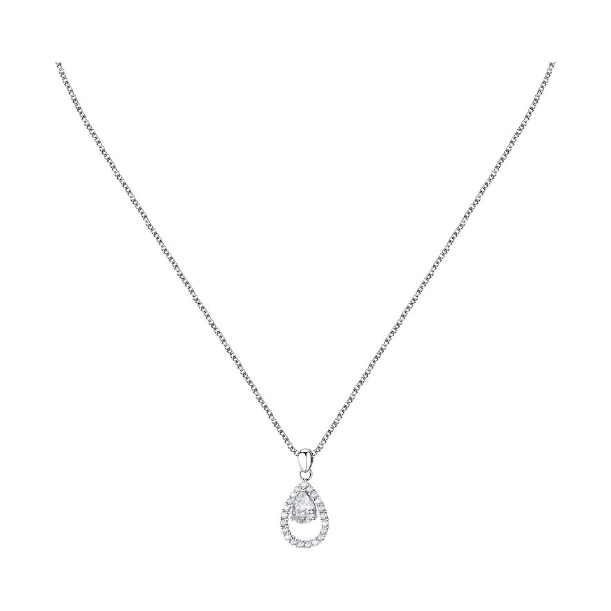 Collier FAVS en argent 925 avec zircone en forme de goutte.