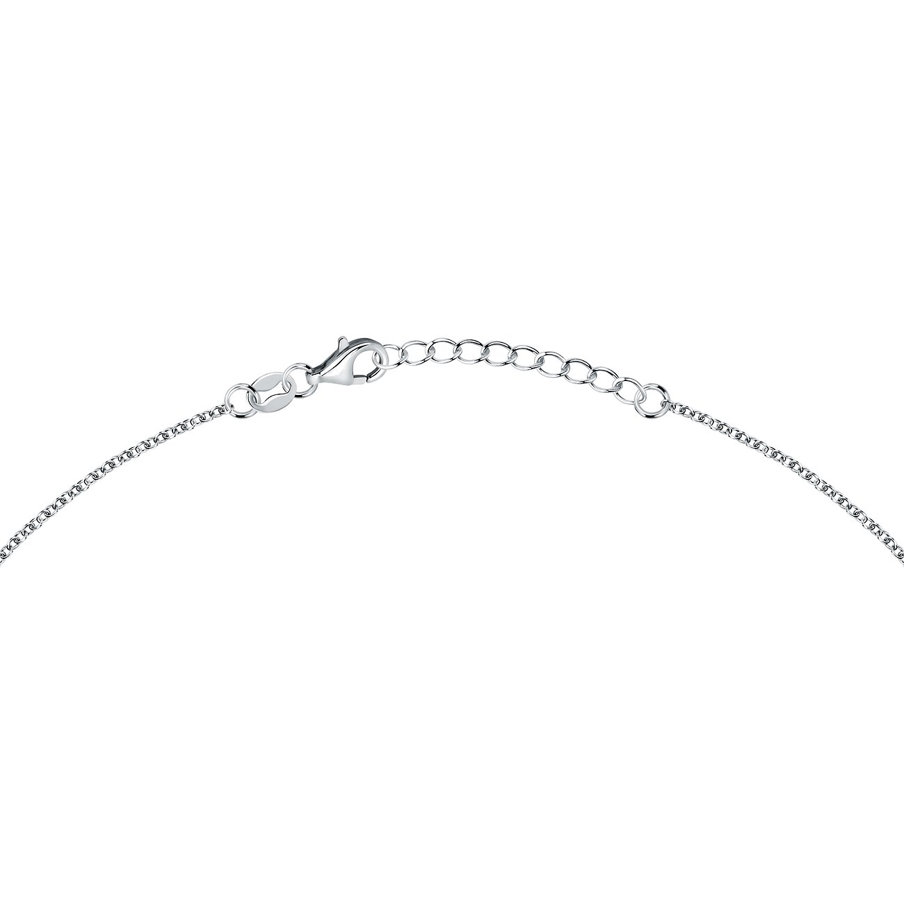 Collana FAVS in argento con zircone, argento 925, con chiusura a moschettone.