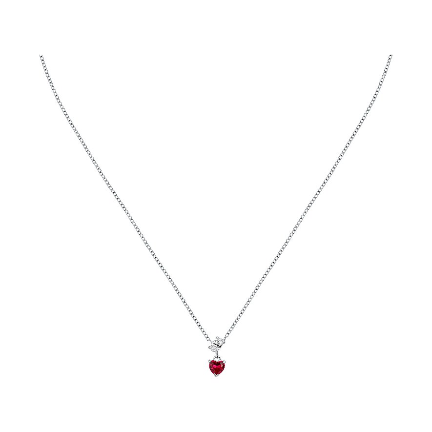 FAVS Kette, Zirkonia, Damen, 925er Silber, silber, Verschluss: Karabiner
