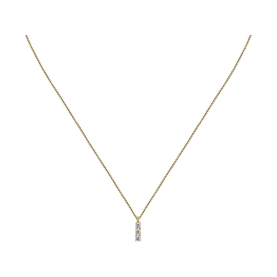 FAVS Kette, Zirkonia, Damen, 925er Silber, gold