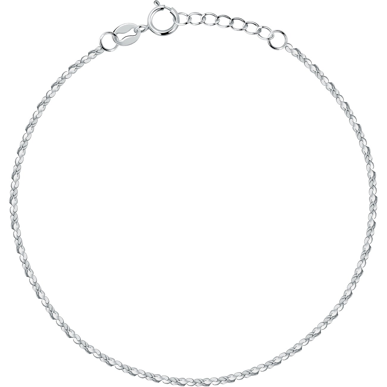 FAVS Armband aus 925er Silber mit gedrehten Gliedern, Karabinerverschluss.