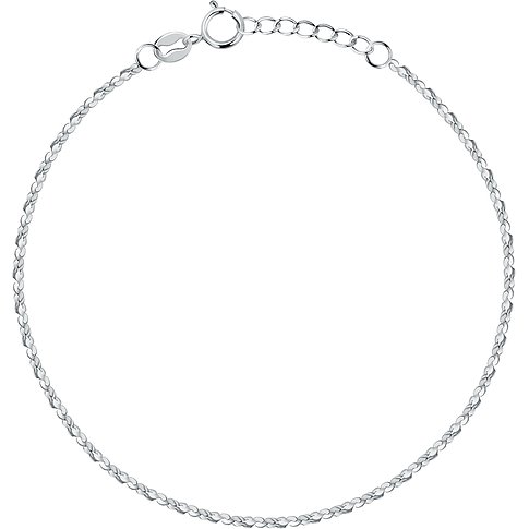 FAVS Armband aus 925er Silber mit gedrehten Gliedern, Karabinerverschluss.
