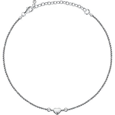 FAVS Fußkette aus 925er Silber mit Herz-Anhänger und Kugeln.