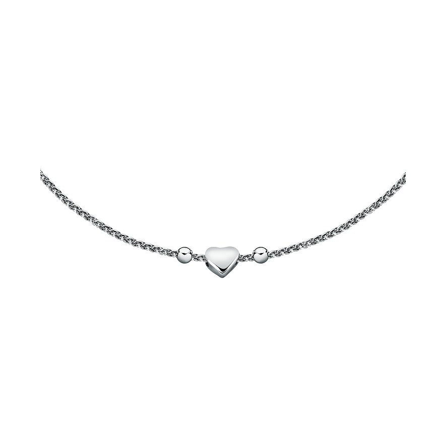 FAVS armbånd af 925 sterling sølv med hjertevedhæng og kugler.