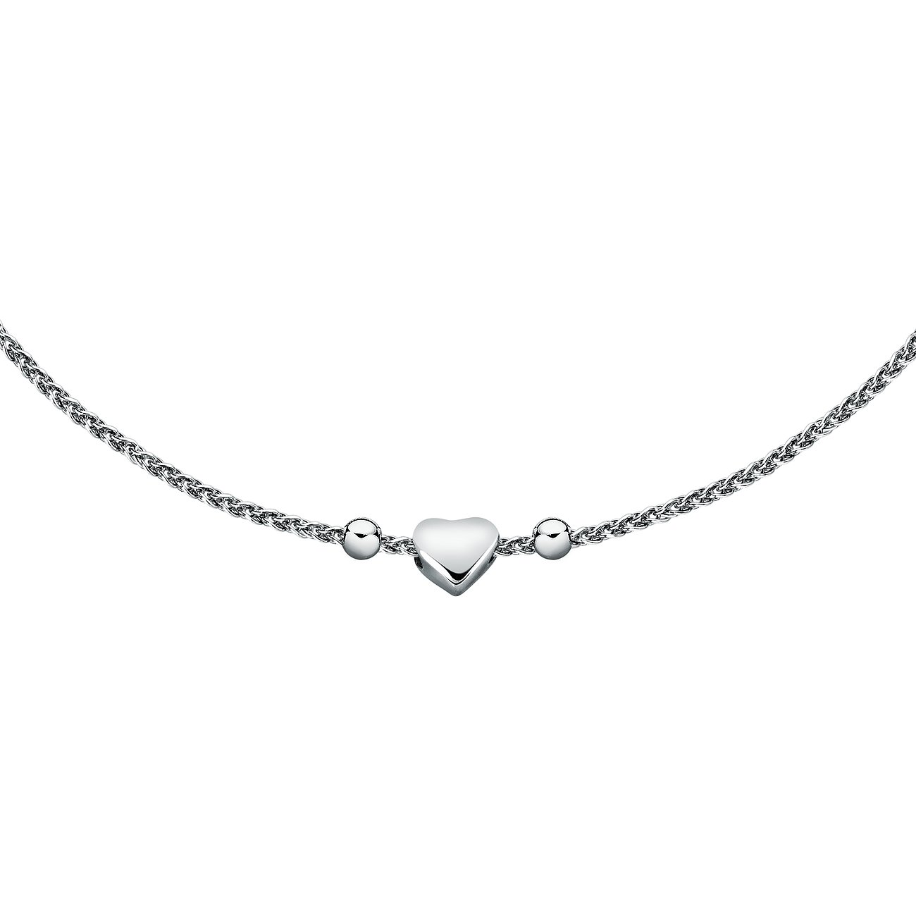 FAVS armbånd af 925 sterling sølv med hjertevedhæng og kugler.