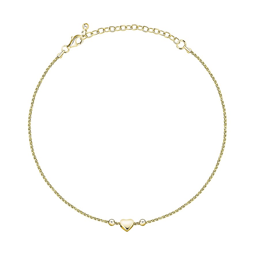 FAVS Fußkette, Damen, 925er Silber, gold, Verschluss: Karabiner