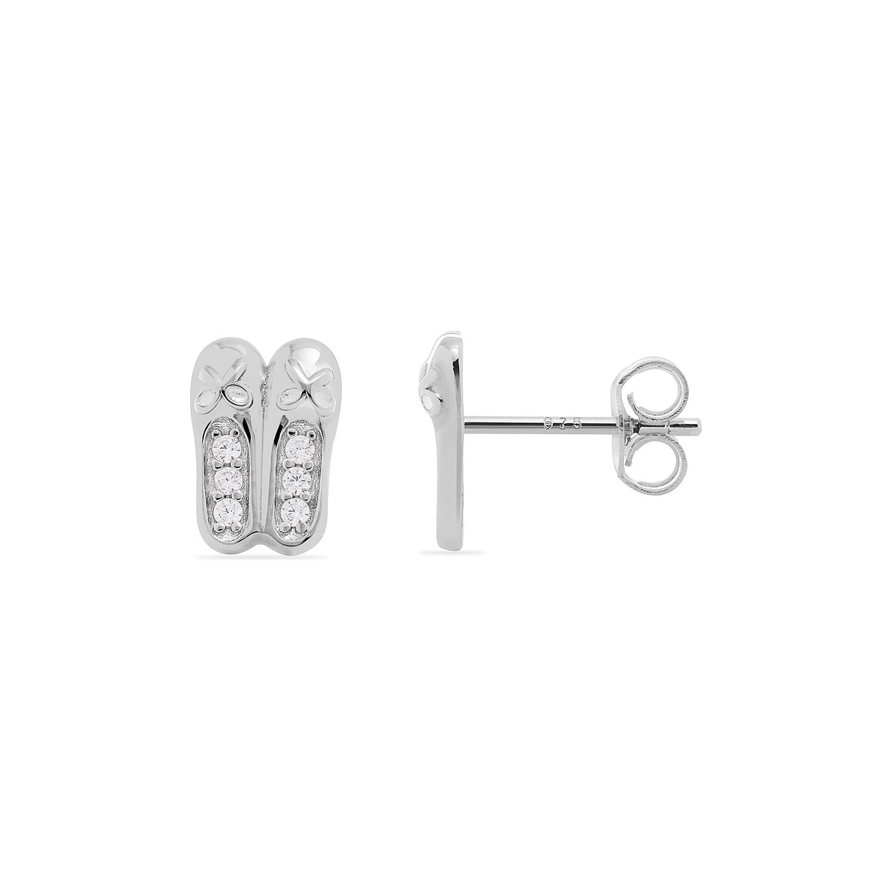 FAVS Ohrstecker aus 925er Silber mit Zirkonia im Flip-Flop-Design.