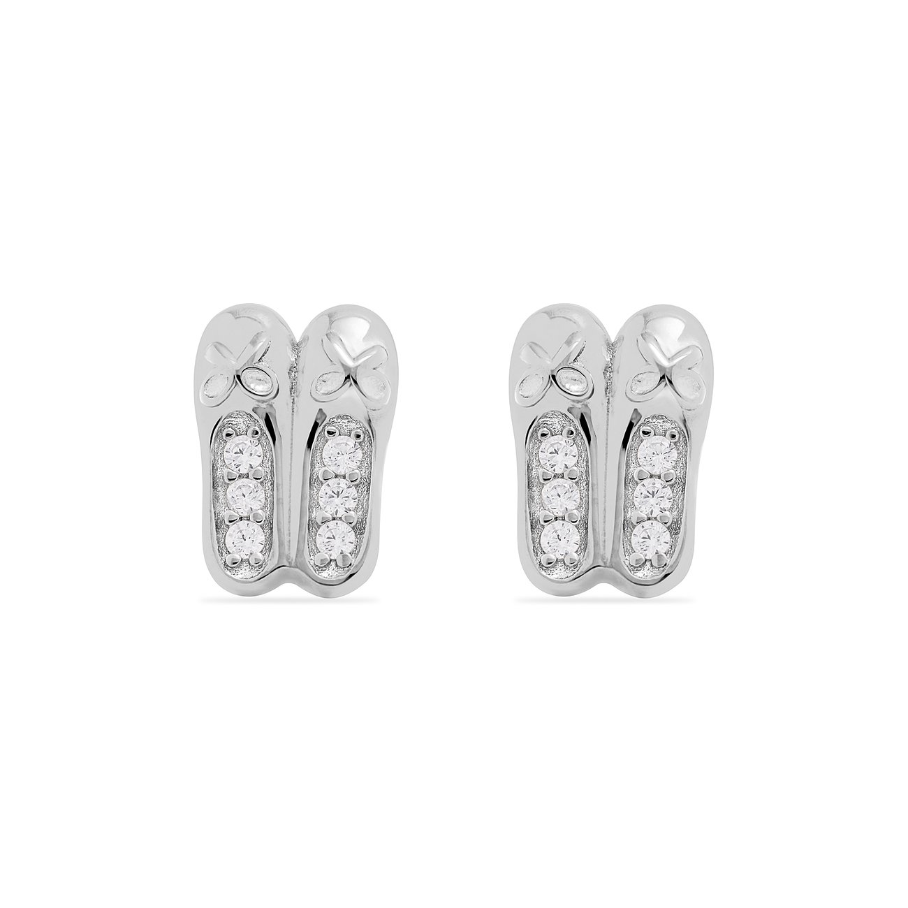 FAVS Ohrringe aus 925er Silber mit Zirkonia, Flip-Flop-Design.