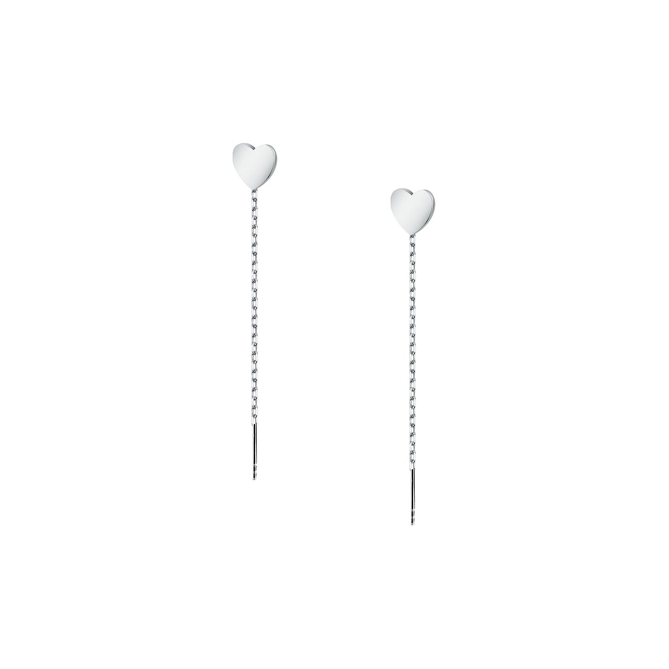 FAVS Örhängen i 925 sterlingsilver med hjärthänge och länkkedja.