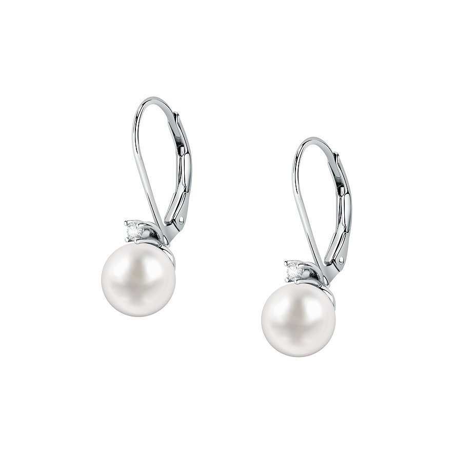 FAVS Ohrhänger, Süßwasserperle, Damen, 925er Silber, silber